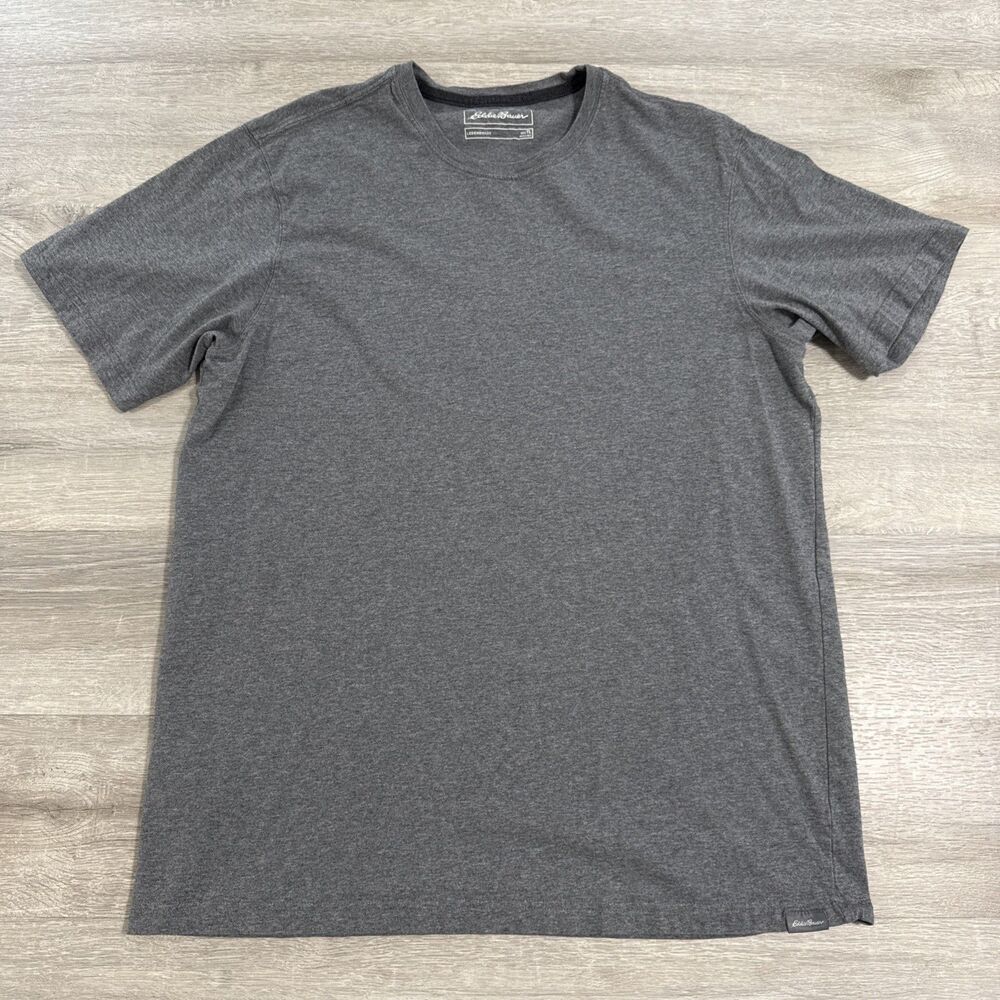 Eddie Bauer Shirt Legend Wash Men’s Gray Tall Large TL 100% Cotton Crew Neck